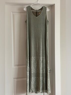 Damianou Sage Green Sparkle Lace Fairycore Earthy Wedding Guest Dress